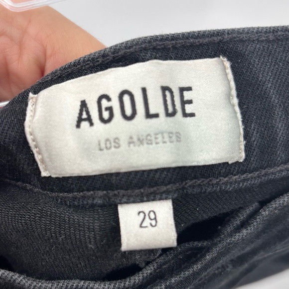 Agolde Riley High Rise Straight Leg Jeans Black Size 29 - Picture 2 of 5